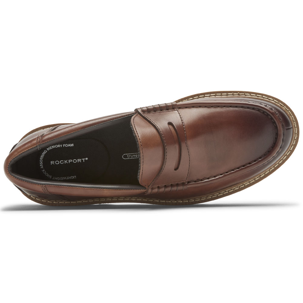 Rockport Singapore Mens Slip-On - Peirson Penny Keeper Brown - UZ2941785